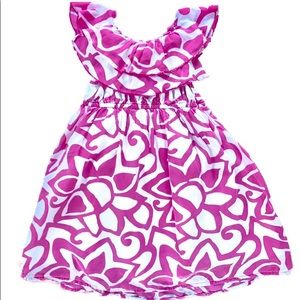 Old Navy Pink & White Ruffle Top Dress